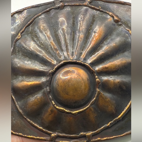 Vintage Bronze Large Thin Shell Eye Belt Buckle Brown Womens main image 9